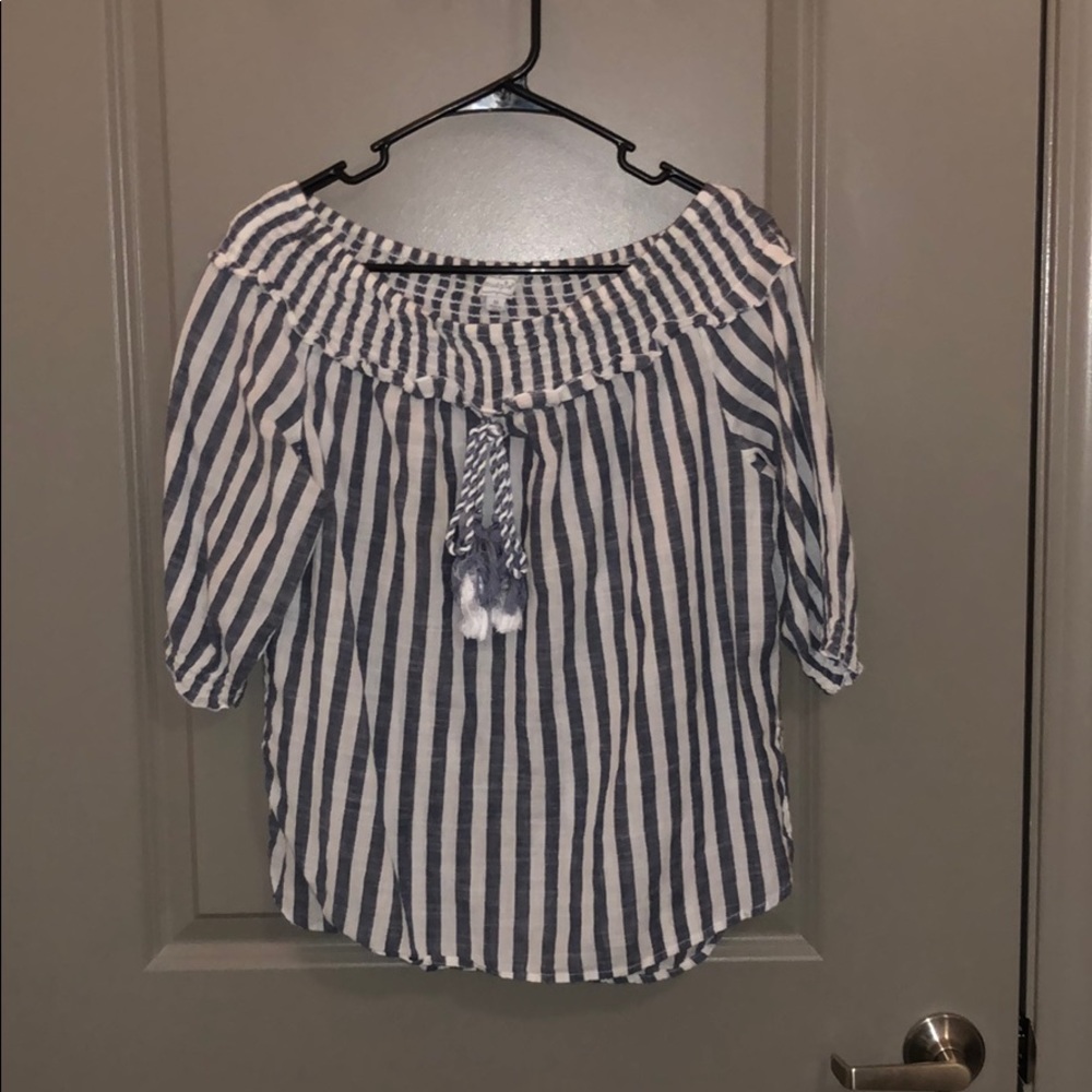 Off the shoulders striped top